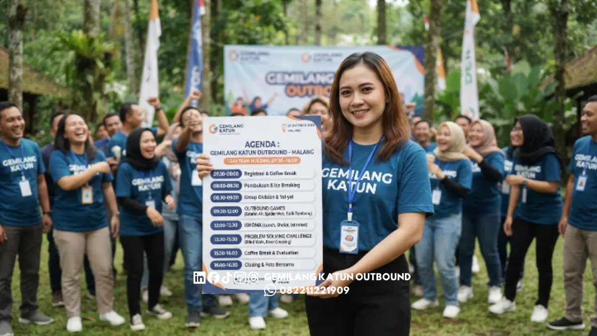 Jadwal rundown paket outbound Malang 1 hari untuk rombongan karyawan